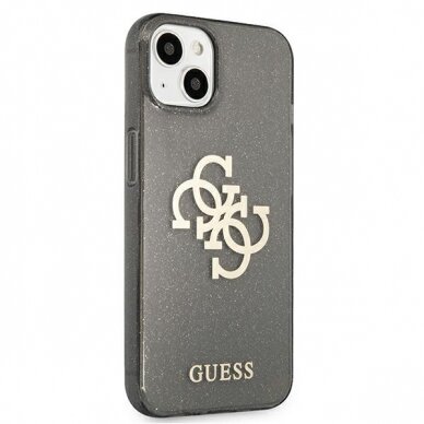 Originalus Guess dėklas GUHCP13SPCUGL4GBK iPhone 13 mini 5,4" Juodas Glitter 4G Big Logo 3