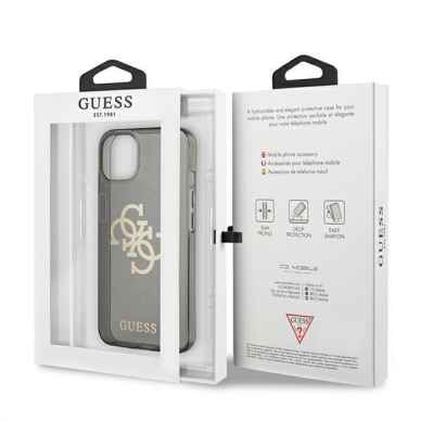 Originalus Guess dėklas GUHCP13SPCUGL4GBK iPhone 13 mini 5,4" Juodas Glitter 4G Big Logo 7