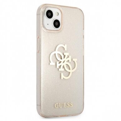 Originalus Guess dėklas GUHCP13SPCUGL4GGO iPhone 13 mini 5,4" Auksinis Glitter 4G Big Logo 3