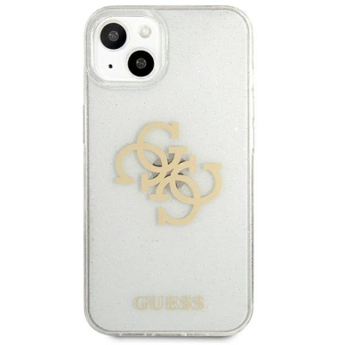 Originalus Guess dėklas GUHCP13SPCUGL4GTR iPhone 13 mini 5,4 Permatomas Glitter 4G Big Logo 2