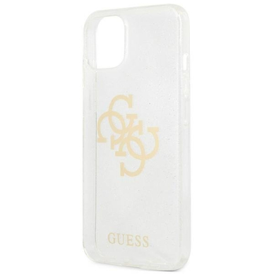 Originalus Guess dėklas GUHCP13SPCUGL4GTR iPhone 13 mini 5,4 Permatomas Glitter 4G Big Logo 5