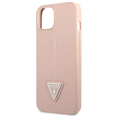 Dėklas Guess SaffianoTriangle Logo GUHCP13SPSATLP iPhone 13 mini Rožinis 5