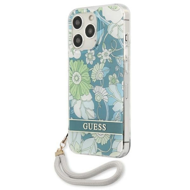 Dėklas Guess Flower Strap GUHCP13XHFLSN iPhone 13 Pro Max Žalias 1