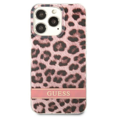 Dėklas Guess GUHCP13XHSLEOP iPhone 13 Pro Max Leopard Rožinis 2