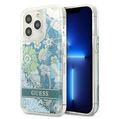 Originalus dėklas Guess GUHCP13XLFLSN iPhone 13 Pro Max Flower Liquid Glitter  2