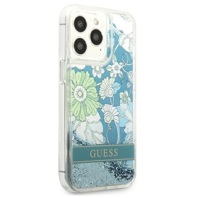 Originalus dėklas Guess GUHCP13XLFLSN iPhone 13 Pro Max Flower Liquid Glitter  7