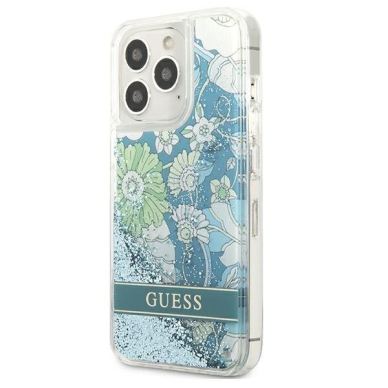 Originalus dėklas Guess GUHCP13XLFLSN iPhone 13 Pro Max Flower Liquid Glitter  4