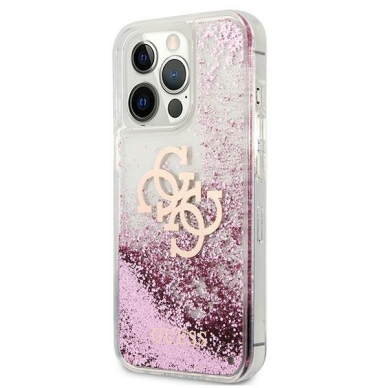 Oriignalus Guess dėklas GUHCP13XLG4GPI iPhone 13 Pro Max 6.7 Rožinis 4G Big Liquid Glitter 1