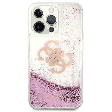 Oriignalus Guess dėklas GUHCP13XLG4GPI iPhone 13 Pro Max 6.7 Rožinis 4G Big Liquid Glitter 2