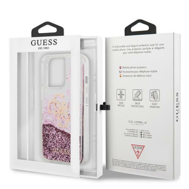 Oriignalus Guess dėklas GUHCP13XLG4GPI iPhone 13 Pro Max 6.7 Rožinis 4G Big Liquid Glitter 7