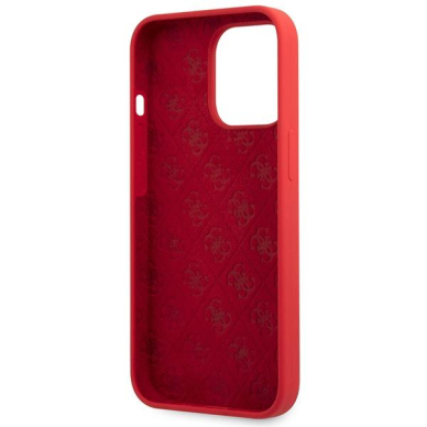 Dėklas Guess Silicone Vintage Gold Logo GUHCP13XLSLMGRE iPhone 13 Pro Max Raudonas 6