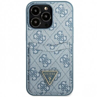 Dėklas Guess 4G Triangle Logo Cardslot GUHCP13XP4TPB iPhone 13 Pro Max Mėlynas 2