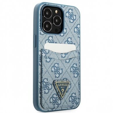 Dėklas Guess 4G Triangle Logo Cardslot GUHCP13XP4TPB iPhone 13 Pro Max Mėlynas 3