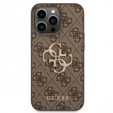 Dėklas Guess GUHCP14L4GMGBR iPhone 14 Pro Rudas 2