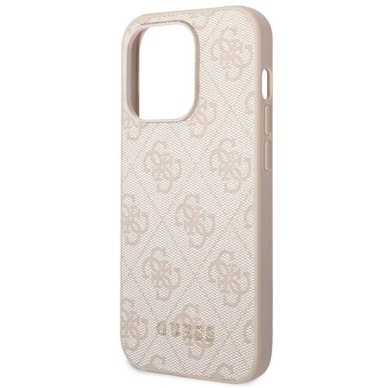 Dėklas Guess 4G Metal Gold Logo GUHCP14LG4GFPI iPhone 14 Pro Rožinis 7