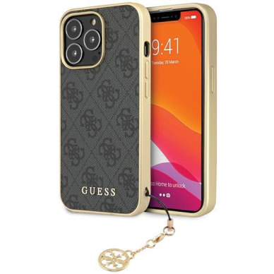 Dėklas Guess 4G Charms Collection GUHCP14LGF4GGR iPhone 14 Pro Pilkas