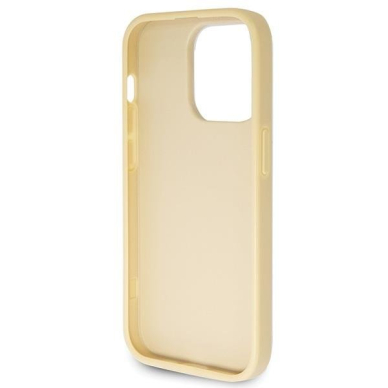 Originalus dėklas Guess GUHCP14LHG4SGD case skirta iPhone 14 Pro - gold Glitter Script Big 4G 6