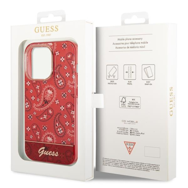 Dėklas Guess Bandana Paisley GUHCP14LHGBNHR iPhone 14 Pro Raudonas 7