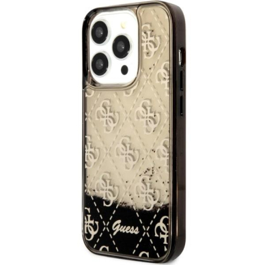 Dėklas Guess Liquid Glitter 4G Transculent GUHCP14LLC4PSGK iPhone 14 Pro Juodas 1