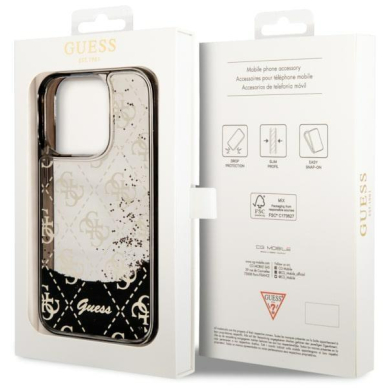 Dėklas Guess Liquid Glitter 4G Transculent GUHCP14LLC4PSGK iPhone 14 Pro Juodas 7