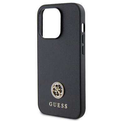 Dėklas Guess Strass Metal Logo GUHCP14LPS4DGPK iPhone 14 Pro - Juodas 5