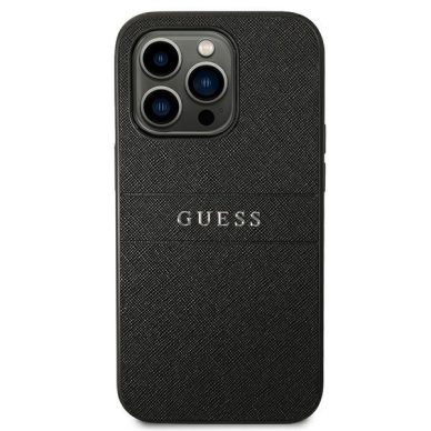 Dėklas Guess Saffiano Strap GUHCP14LPSASBBK iPhone 14 Pro Juodas 5