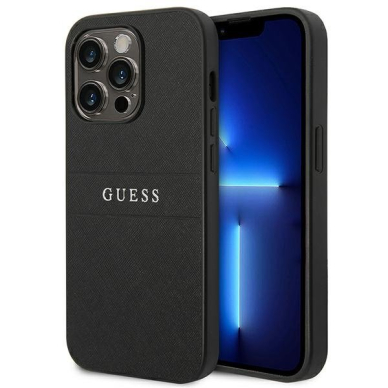 Dėklas Guess Saffiano Strap GUHCP14LPSASBBK iPhone 14 Pro Juodas