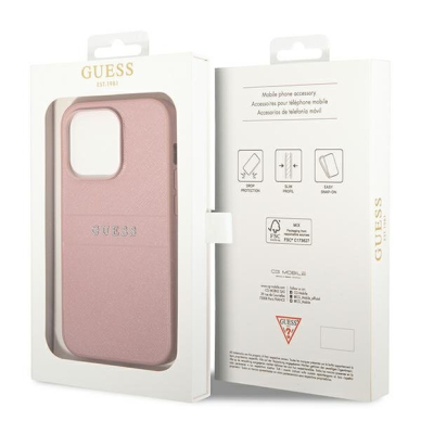 Dėklas Guess Saffiano Strap GUHCP14LPSASBPI iPhone 14 Pro Rožinis 4