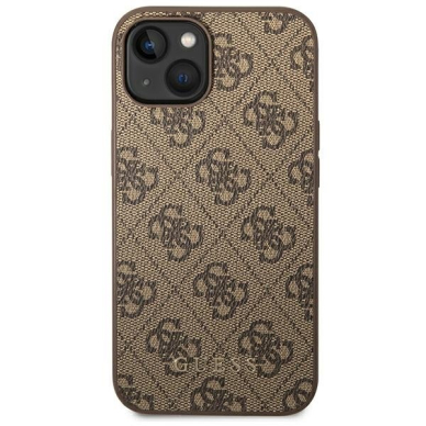 Dėklas Guess 4G Metal Gold Logo GUHCP14MG4GFBR iPhone 14 Plus Rudas 2