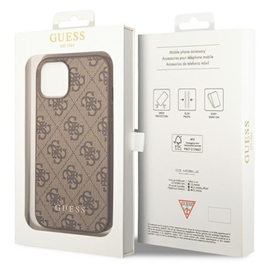 Dėklas Guess 4G Metal Gold Logo GUHCP14MG4GFBR iPhone 14 Plus Rudas 4