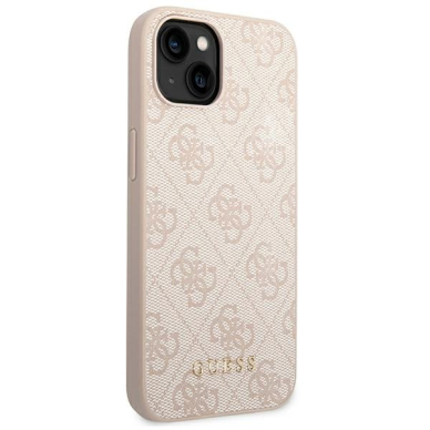 Dėklas Guess 4G Metal Gold Logo GUHCP14MG4GFPI iPhone 14 Plus Rožinis 3