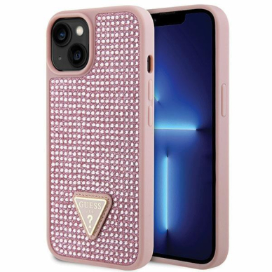 Dėklas Guess Rhinestone Triangle GUHCP14MHDGTPP iPhone 14 Plus Rožinis