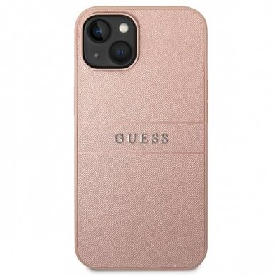 Dėklas Guess Saffiano Strap GUHCP14MPSASBPI iPhone 14 Plus Rožinis 3