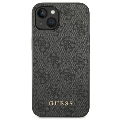 Dėklas Guess 4G Metal Gold Logo GUHCP14SG4GFGR iPhone 14 Pilkas 2