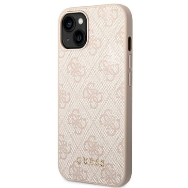 Dėklas Guess 4G Metal Gold Logo GUHCP14SG4GFPI iPhone 14 Rožinis 1