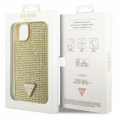 Dėklas Guess Rhinestone Triangle GUHCP14SHDGTPD iPhone 14 Auksinis 7