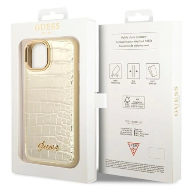 Guess GUHCP14SHGCRHD iPhone 14 6.1 &quot;gold / gold hardcase Croco Collection 7