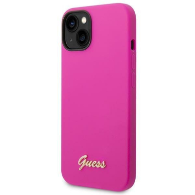 Dėklas Guess Silicone Vintage Gold Logo GUHCP14SSLSMF iPhone 14 Rožinis 1