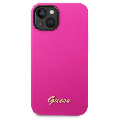 Dėklas Guess Silicone Vintage Gold Logo GUHCP14SSLSMF iPhone 14 Rožinis 2