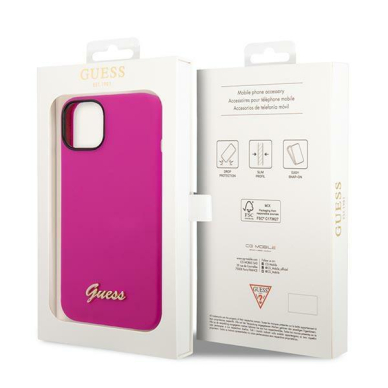 Dėklas Guess Silicone Vintage Gold Logo GUHCP14SSLSMF iPhone 14 Rožinis 7