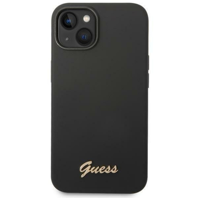 Dėklas Guess GUHCP14SSLSMK iPhone 14 6.1&quot; Juodas/Juodas hard case Silicone Vintage Auksinis Logo 2