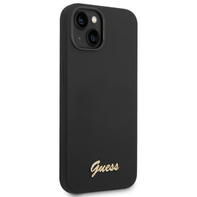 Dėklas Guess GUHCP14SSLSMK iPhone 14 6.1&quot; Juodas/Juodas hard case Silicone Vintage Auksinis Logo 3