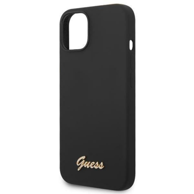 Dėklas Guess GUHCP14SSLSMK iPhone 14 6.1&quot; Juodas/Juodas hard case Silicone Vintage Auksinis Logo 5