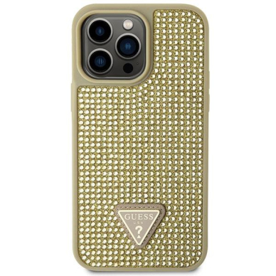 Dėklas Guess Rhinestone Triangle GUHCP14XHDGTPD iPhone 14 Pro Max Auksinis 2