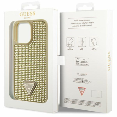 Dėklas Guess Rhinestone Triangle GUHCP14XHDGTPD iPhone 14 Pro Max Auksinis 7