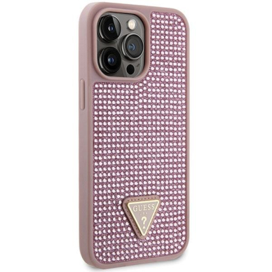 Dėklas Guess Rhinestone Triangle GUHCP14XHDGTPP iPhone 14 Pro Max Rožinis 3