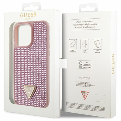 Dėklas Guess Rhinestone Triangle GUHCP14XHDGTPP iPhone 14 Pro Max Rožinis 7