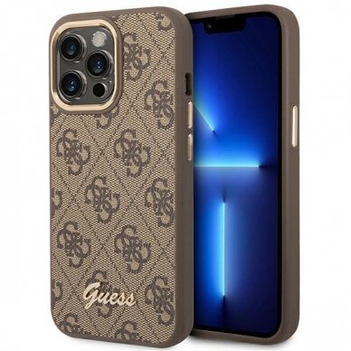 Dėklas Guess Vintage Gold Logo GUHCP14XHG4SHW iPhone 14 Pro Max Rudas