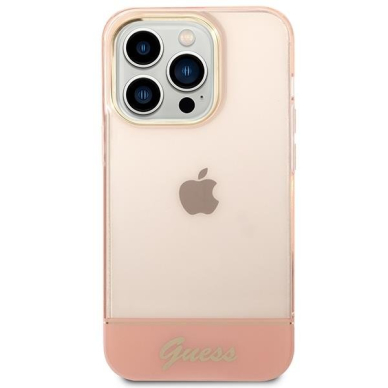 Dėklas Guess Translucent GUHCP14XHGCOP iPhone 14 Pro Max Rožinis 2