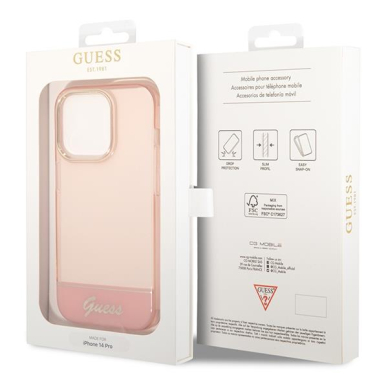 Dėklas Guess Translucent GUHCP14XHGCOP iPhone 14 Pro Max Rožinis 7